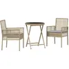 Image de Ensemble de jardin VidaXL, 3 pièces, beige, en polyrotin