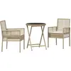 Image de Ensemble de jardin VidaXL, 3 pièces, beige, en polyrotin