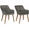 Image de vidaXL Chaise de jardin avec coussins, lot de 2, gris, 62,5 x 55 x 82 cm, rotin synthétique