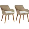 Image de vidaXL Chaise de jardin, lot de 2, beige, 62,5 x 55 x 82 cm, rotin synthétique