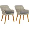 Image de vidaXL Chaise de jardin, lot de 2, gris clair, 62,5 x 55 x 82 cm, polyrotin