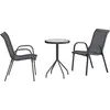 Image de vidaXL Ensemble de jardin Bistro 3 pcs Gris Acier