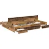 Image de vidaXL Cadre de lit de rangement vieux bois 140 x 190 cm Bois composite