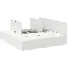 Image de vidaXL Cadre de lit de rangement Blanc 200 x 200 cm Bois composite