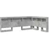 Image de vidaXL Tête de lit avec rangement Béton Gris 207,5 x 137,5 x 76,5 cm