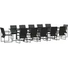 Image de vidaXL Salon de jardin 13 pcs noir acier