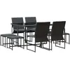Image de vidaXL Salon de jardin 9 pcs noir acier