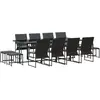 Image de vidaXL Salon de jardin 13 pcs noir acier