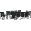 Image de vidaXL Salon de jardin 13 pcs noir acier