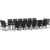 Image de vidaXL Ensemble de jardin pour repas, 17 pièces, noir, en acier