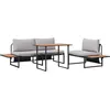 Image de vidaXL Ensemble de jardin 3 pcs gris clair acier