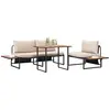 Image de vidaXL Ensemble de jardin 3 pcs Taupe Acier