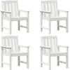 Image de vidaXL Chaise de jardin, lot de 4, blanche, 65,5 x 59 x 88 cm, polyéthylène