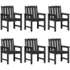 Image de vidaXL Ensemble de 6 chaises de jardin Noir 65,5 x 59 x 88 cm Polyéthylène