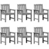 Image de vidaXL Ensemble de 6 chaises de jardin Gris clair 65,5 x 59 x 88 cm Polyéthylène