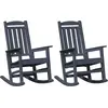 Image de vidaXL Fauteuil à bascule, lot de 2, bleu marine, 92 x 70 x 108 cm, polyéthylène