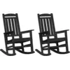 Image de vidaXL Fauteuil à bascule, lot de 2, noir, 92 x 70 x 108 cm, polyéthylène