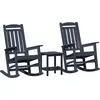 Image de vidaXL Fauteuil à bascule, lot de 3, bleu marine, polyéthylène