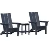 Image de vidaXL Ensemble de 3 chaises de jardin bleu marine 80,5 x 74,5 x 92 cm en polyéthylène