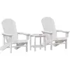 Image de vidaXL Chaise de jardin 3 pcs blanc polyéthylène