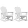 Image de vidaXL - 2 fauteuils à bascule de style Adirondack, blanc, en HDPE