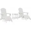 Image de vidaXL Chaise de jardin 3 pcs blanc polyéthylène