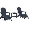Image de vidaXL Chaise de jardin, lot de 3, bleu marine, polyéthylène