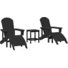 Image de vidaXL Chaise de jardin, lot de 3, noir, polyéthylène