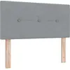 Image de vidaXL Tête de lit réglable en hauteur avec tête de lit Gris clair 90 cm Tissu