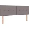Image de vidaXL Tête de lit réglable en hauteur avec tête de lit taupe 144 cm tissu