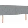 Image de vidaXL Tête de lit gris clair 160 cm Tissu