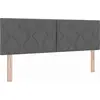 Image de vidaXL, tête de lit, gris foncé, tissu