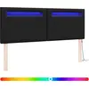 Image de vidaXL Tête de lit LED noire 144 cm similicuir