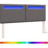 Image de vidaXL Tête de lit LED Gris 160 cm similicuir