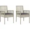 Image de vidaXL Chaise de jardin, lot de 2, gris clair, 55 x 53 x 85 cm, polyrotin