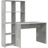 Image de Bureau vidaXL en béton gris, 138,5 x 55 x 143 cm, aggloméré