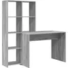 Image de Bureau vidaXL Sonoma gris 138,5 x 55 x 143 cm en aggloméré