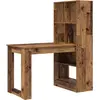 Image de vidaXL Bureau avec étagère vieux bois 122 x 67 x 145 cm Bois composite