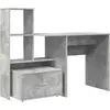 Image de Bureau vidaXL en béton gris, 131,5 x 50 x 106,5 cm, aggloméré