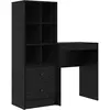 Image de vidaXL Bureau avec tiroirs 2 pcs noir imitation chêne