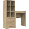Image de Bureau vidaXL avec tiroirs et étagère, 2 pièces, chêne Sonoma
