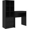 Image de vidaXL Bureau avec tiroirs 2 pcs noir imitation chêne