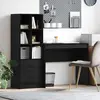 Image de vidaXL Bureau avec tiroirs 2 pcs noir imitation chêne