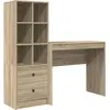 Image de Bureau vidaXL avec tiroirs et étagère, 2 pièces, chêne Sonoma