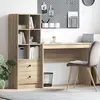 Image de Bureau vidaXL avec tiroirs et étagère, 2 pièces, chêne Sonoma