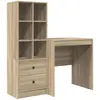 Image de Bureau vidaXL avec tiroirs et étagère, 2 pièces, chêne Sonoma