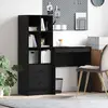 Image de vidaXL Bureau avec tiroirs 2 pcs noir imitation chêne