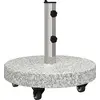 Image de Pied de parasol vidaXL, 29,8 kg, gris granit et acier inoxydable, rond