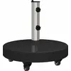 Image de Pied de parasol vidaXL 30 kg, noir granit et acier inoxydable, rond