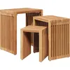 Image de vidaXL Table d'appoint de jardin, lot de 3, marron, 33 x 44,5 x 51 cm